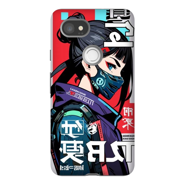 Pixel 2XL StrongFit Cyberpunk Ninja Kanji by LM2Kone