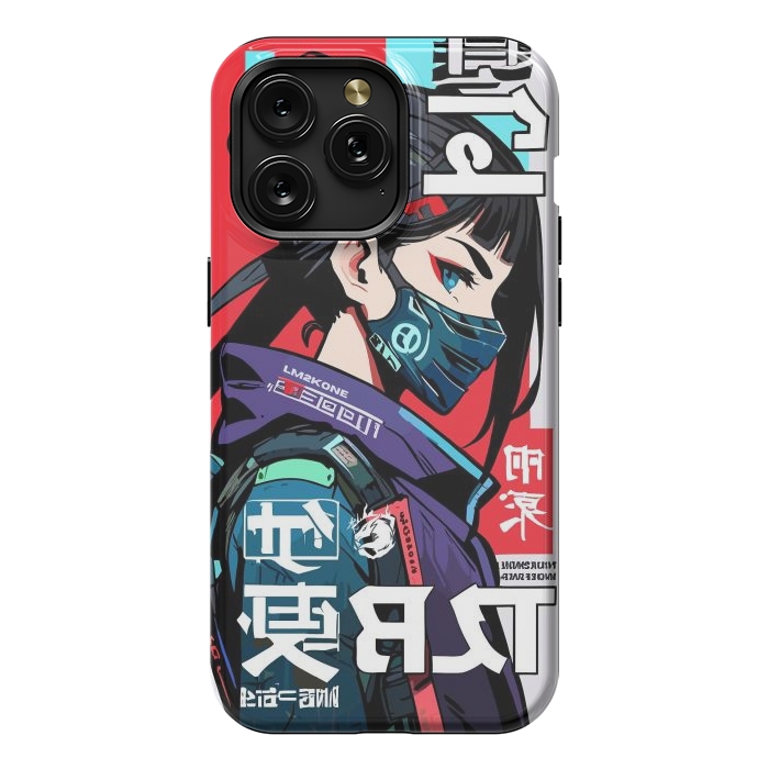 iPhone 15 Pro Max StrongFit Cyberpunk Ninja Kanji by LM2Kone