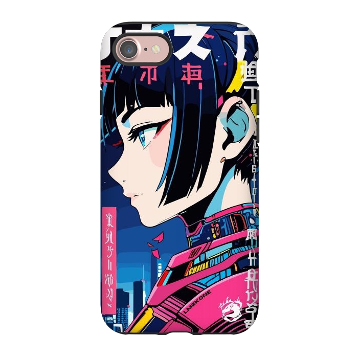 iPhone 7 StrongFit Cyberpunk Night Girl by LM2Kone