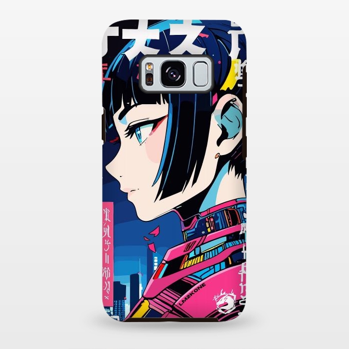 Galaxy S8 plus StrongFit Cyberpunk Night Girl by LM2Kone