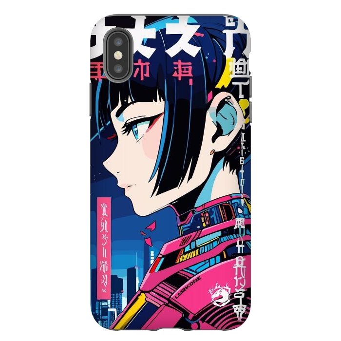 iPhone Xs Max StrongFit Cyberpunk Night Girl by LM2Kone