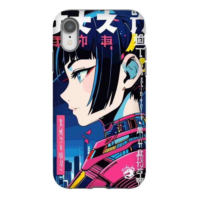 iPhone Xr StrongFit Cyberpunk Night Girl by LM2Kone