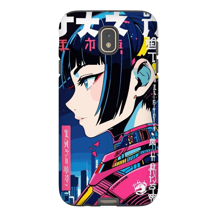 Galaxy J7 StrongFit Cyberpunk Night Girl by LM2Kone