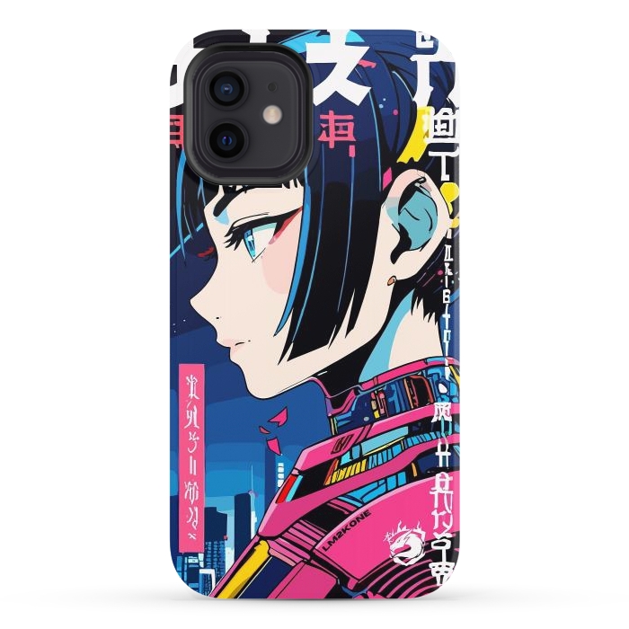 iPhone 12 StrongFit Cyberpunk Night Girl by LM2Kone