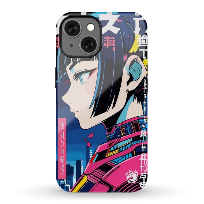 iPhone 13 StrongFit Cyberpunk Night Girl by LM2Kone