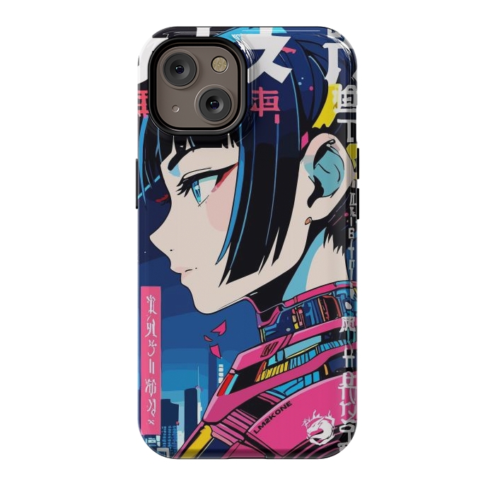 iPhone 14 StrongFit Cyberpunk Night Girl by LM2Kone