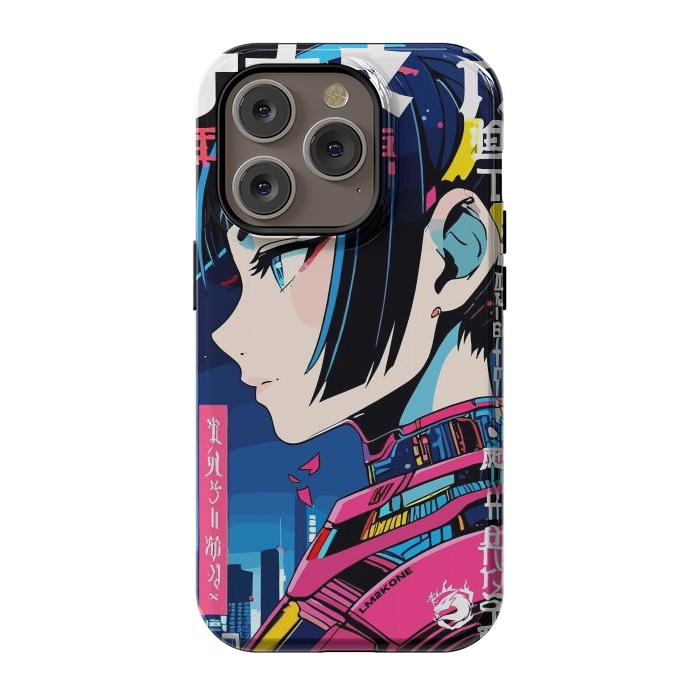 iPhone 14 Pro StrongFit Cyberpunk Night Girl by LM2Kone