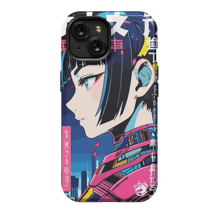 iPhone 15 StrongFit Cyberpunk Night Girl by LM2Kone