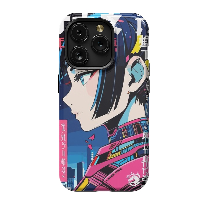 iPhone 15 Pro StrongFit Cyberpunk Night Girl by LM2Kone