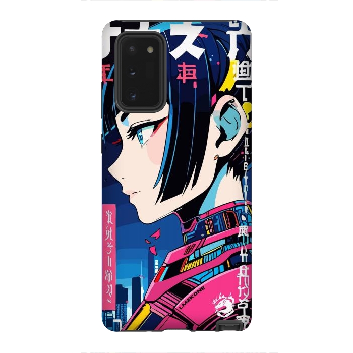 Galaxy Note 20 StrongFit Cyberpunk Night Girl by LM2Kone