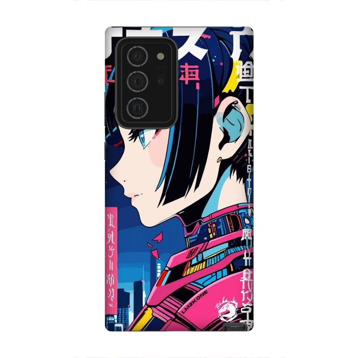 Galaxy Note 20 Ultra StrongFit Cyberpunk Night Girl by LM2Kone