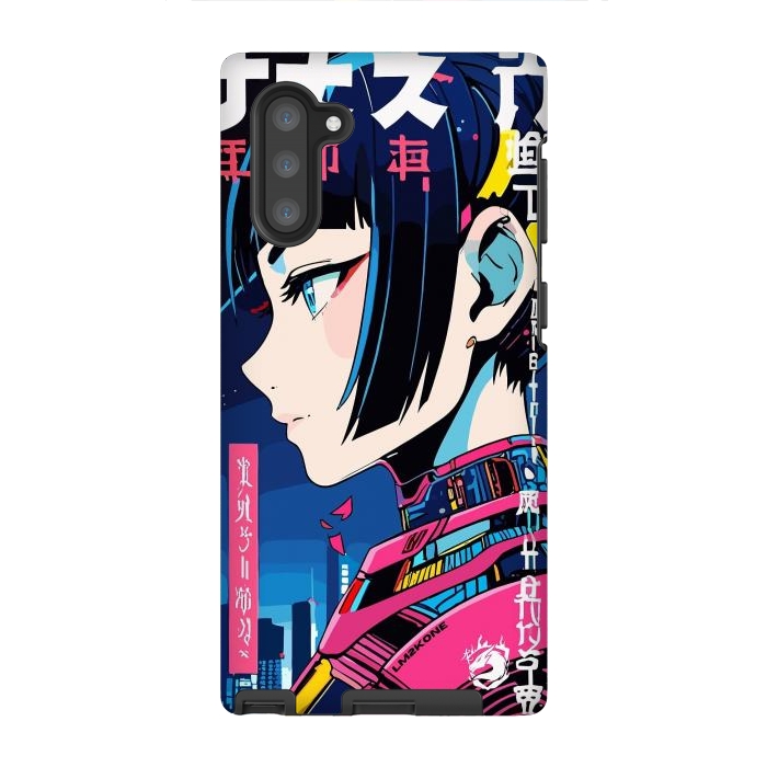 Galaxy Note 10 StrongFit Cyberpunk Night Girl by LM2Kone