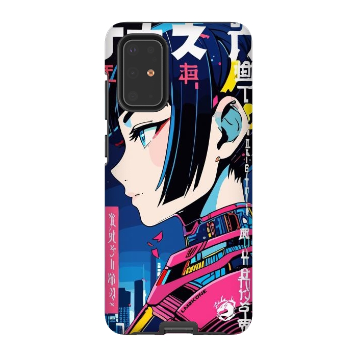 Galaxy S20 Plus StrongFit Cyberpunk Night Girl by LM2Kone