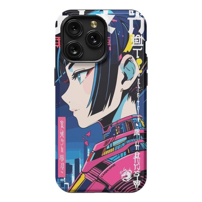 iPhone 15 Pro Max StrongFit Cyberpunk Night Girl by LM2Kone