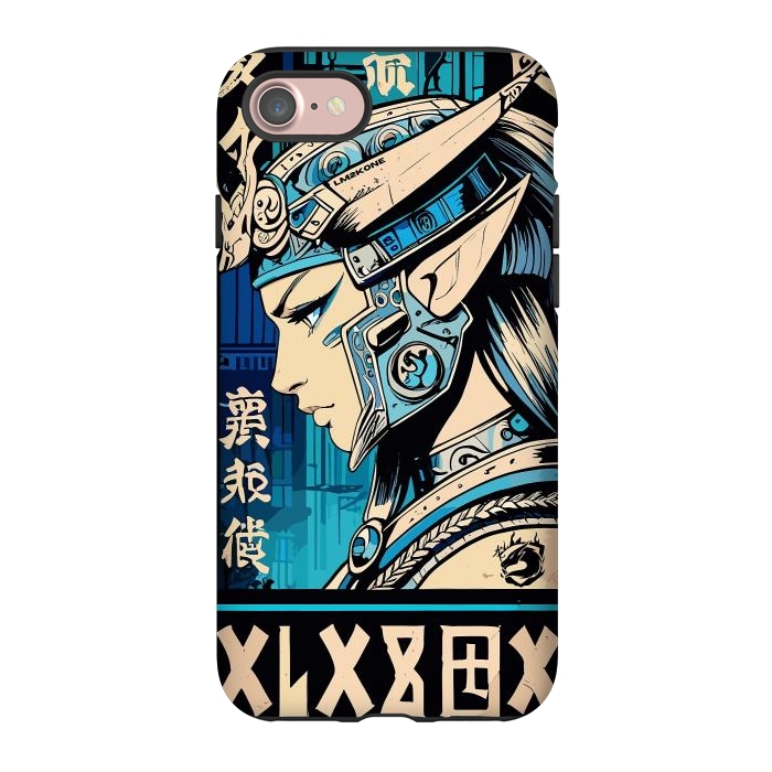 iPhone 7 StrongFit Blue Japan Warrior Girl by LM2Kone