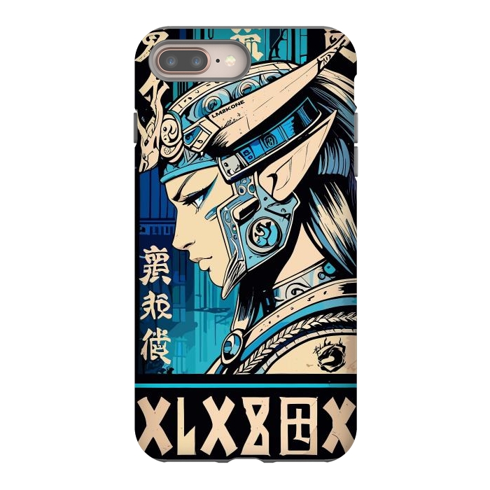 iPhone 7 plus StrongFit Blue Japan Warrior Girl by LM2Kone