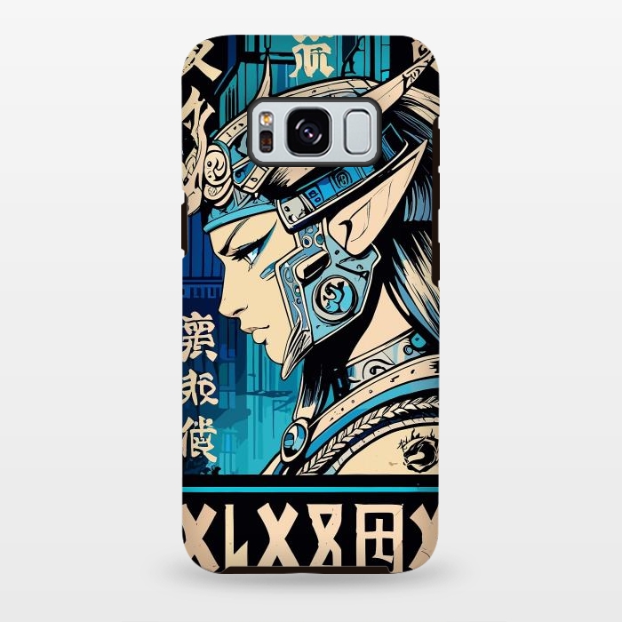 Galaxy S8 plus StrongFit Blue Japan Warrior Girl by LM2Kone