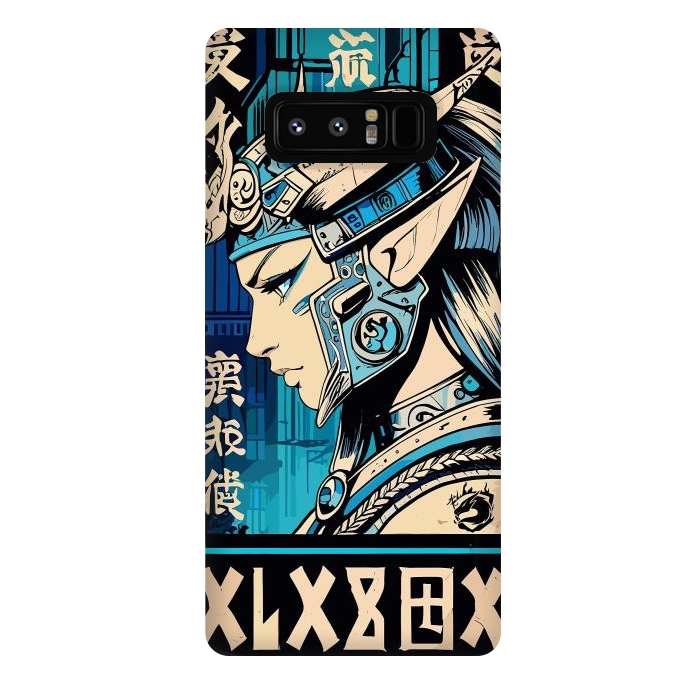 Galaxy Note 8 StrongFit Blue Japan Warrior Girl by LM2Kone