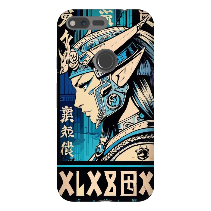 Pixel XL StrongFit Blue Japan Warrior Girl by LM2Kone