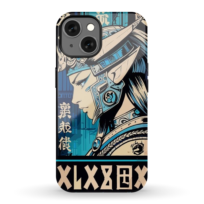 iPhone 13 StrongFit Blue Japan Warrior Girl by LM2Kone