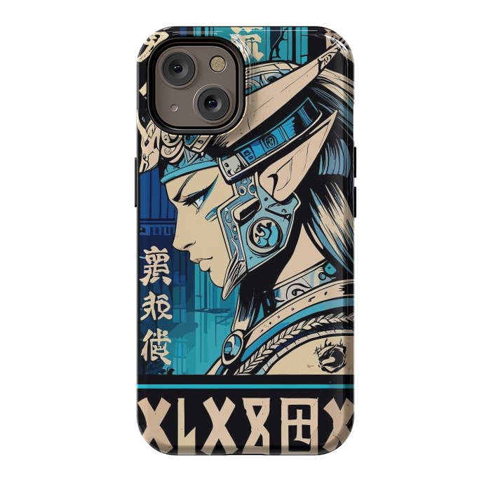 iPhone 14 StrongFit Blue Japan Warrior Girl by LM2Kone