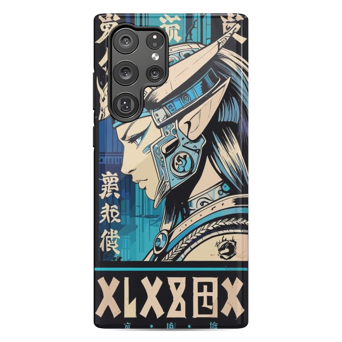 Galaxy S22 Ultra StrongFit Blue Japan Warrior Girl by LM2Kone