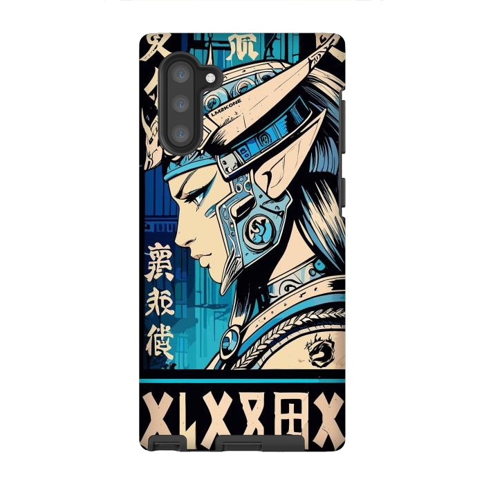 Galaxy Note 10 StrongFit Blue Japan Warrior Girl by LM2Kone