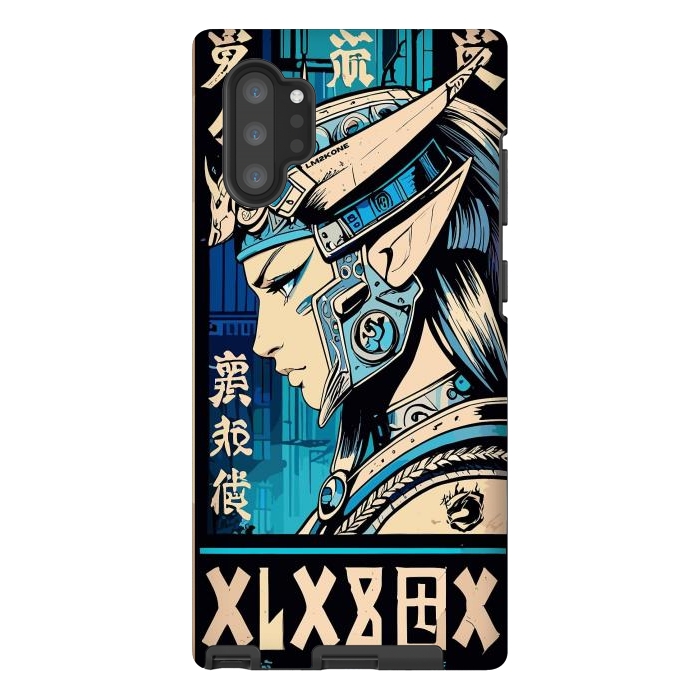 Galaxy Note 10 plus StrongFit Blue Japan Warrior Girl by LM2Kone