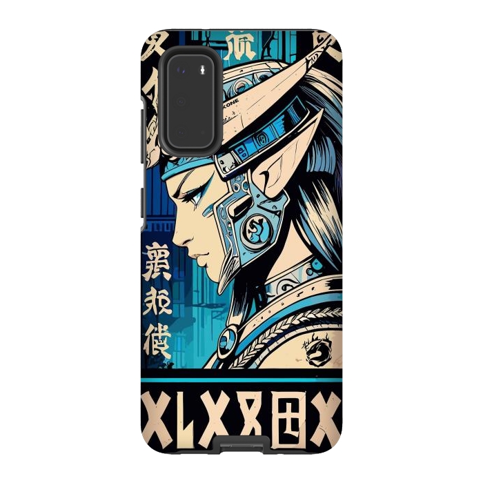 Galaxy S20 StrongFit Blue Japan Warrior Girl by LM2Kone