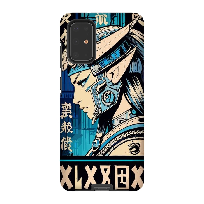 Galaxy S20 Plus StrongFit Blue Japan Warrior Girl by LM2Kone