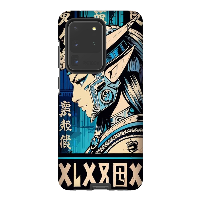 Galaxy S20 Ultra StrongFit Blue Japan Warrior Girl by LM2Kone