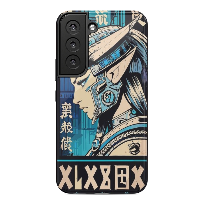 Galaxy S22 StrongFit Blue Japan Warrior Girl by LM2Kone