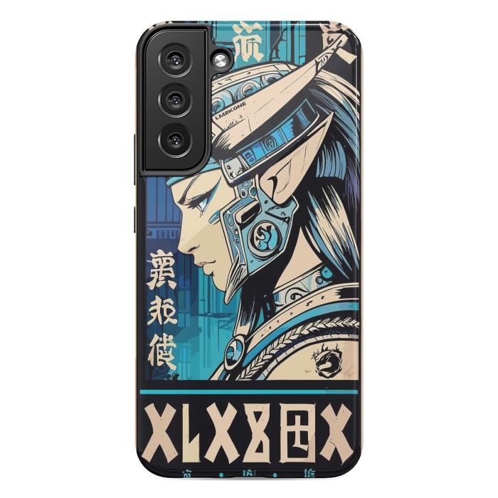 Galaxy S22 plus StrongFit Blue Japan Warrior Girl by LM2Kone