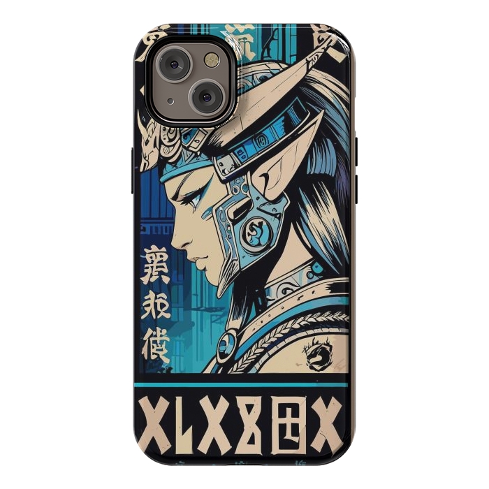 iPhone 14 Plus StrongFit Blue Japan Warrior Girl by LM2Kone