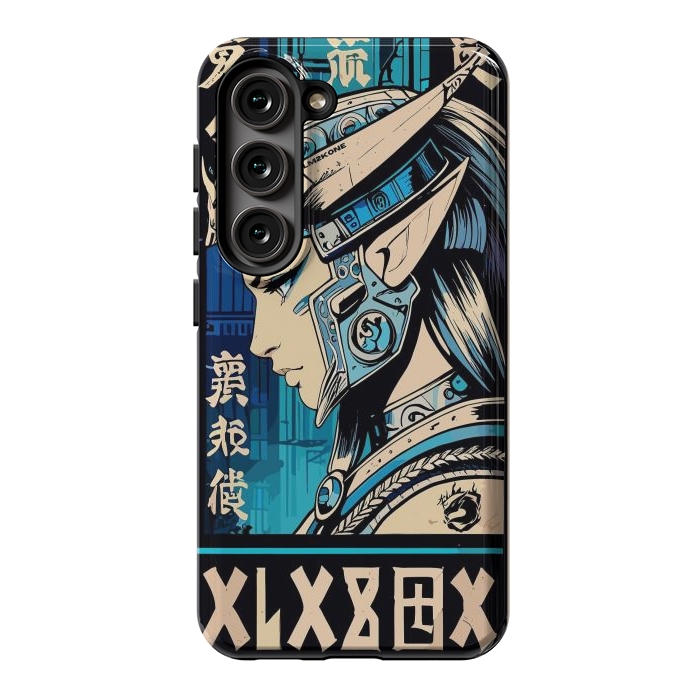 Galaxy S23 StrongFit Blue Japan Warrior Girl by LM2Kone