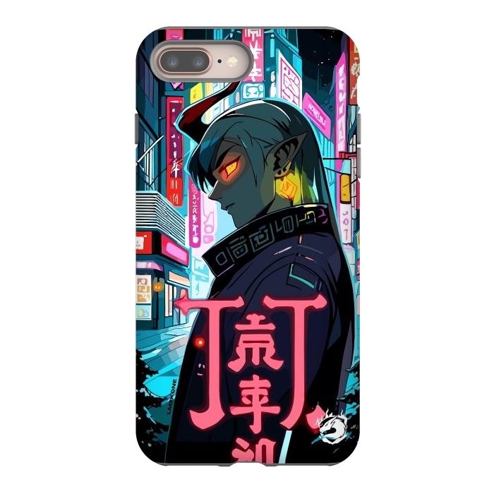 iPhone 7 plus StrongFit Cyberpunk Oni Neon by LM2Kone