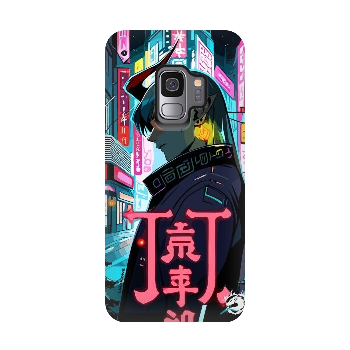 Galaxy S9 StrongFit Cyberpunk Oni Neon by LM2Kone