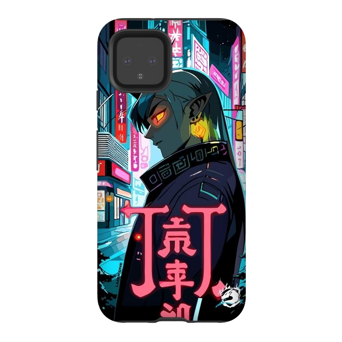 Pixel 4 StrongFit Cyberpunk Oni Neon by LM2Kone