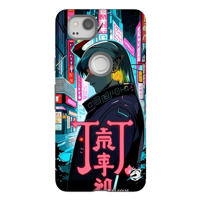 Pixel 2 StrongFit Cyberpunk Oni Neon by LM2Kone