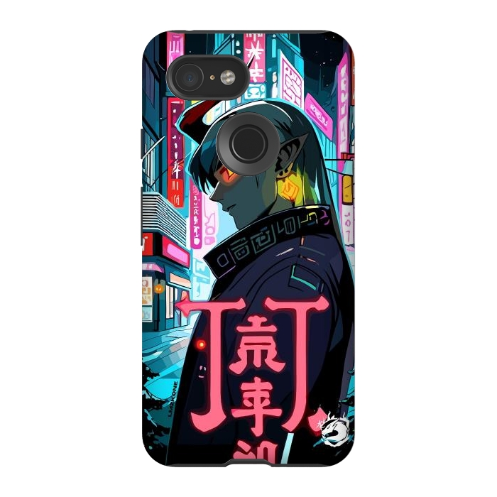 Pixel 3 StrongFit Cyberpunk Oni Neon by LM2Kone