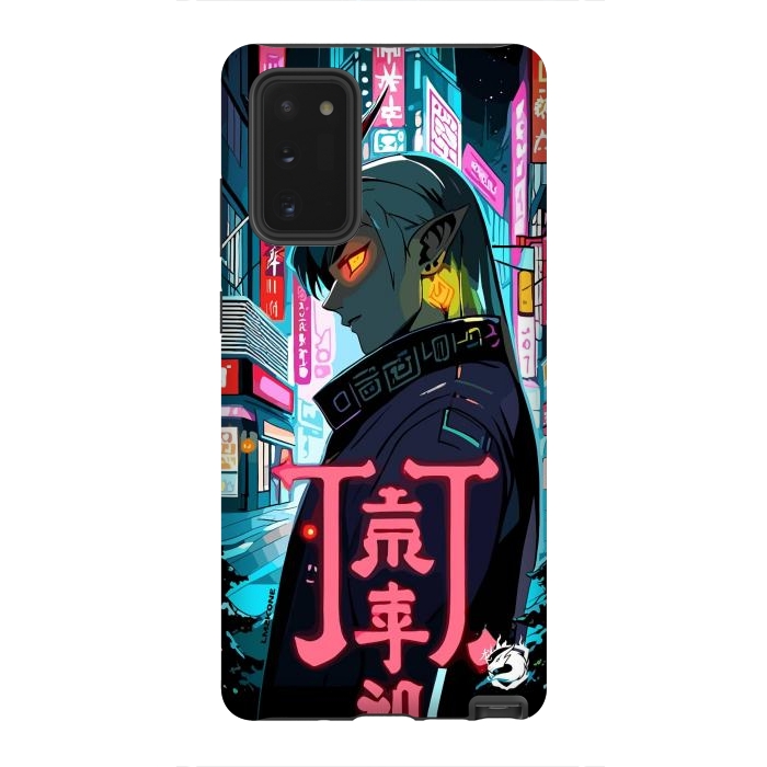 Galaxy Note 20 StrongFit Cyberpunk Oni Neon by LM2Kone