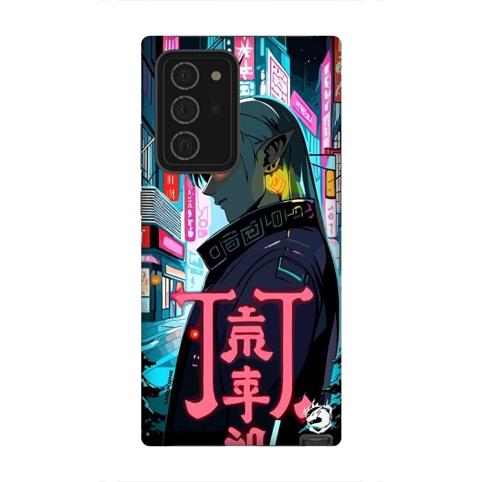 Galaxy Note 20 Ultra StrongFit Cyberpunk Oni Neon by LM2Kone