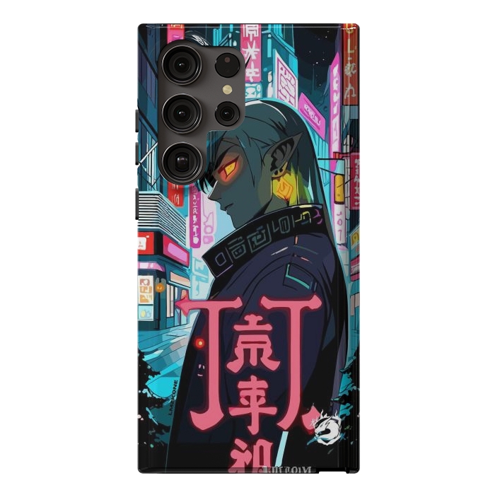 Galaxy S23 Ultra StrongFit Cyberpunk Oni Neon by LM2Kone