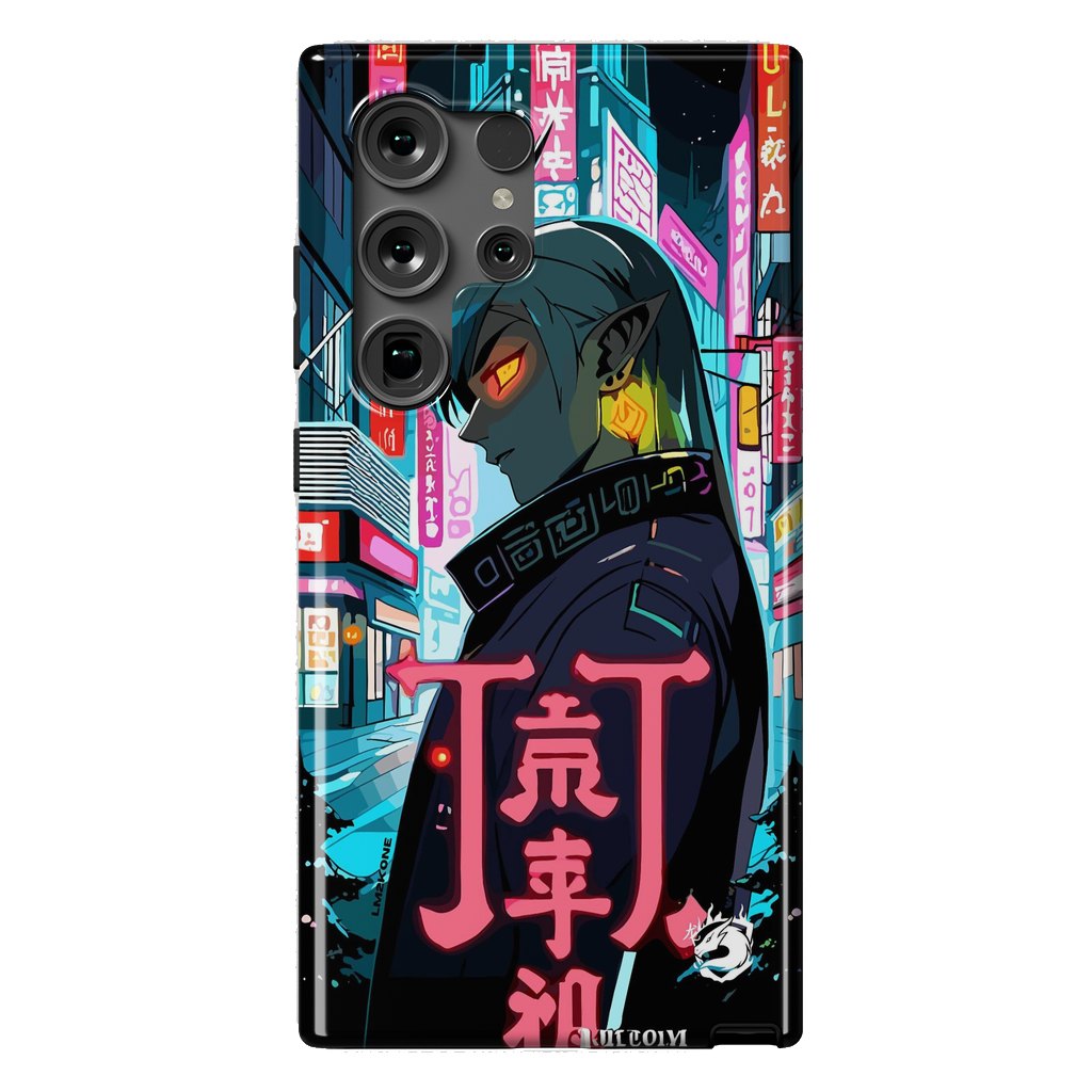 Galaxy S24 Ultra StrongFit Cyberpunk Oni Neon by LM2Kone