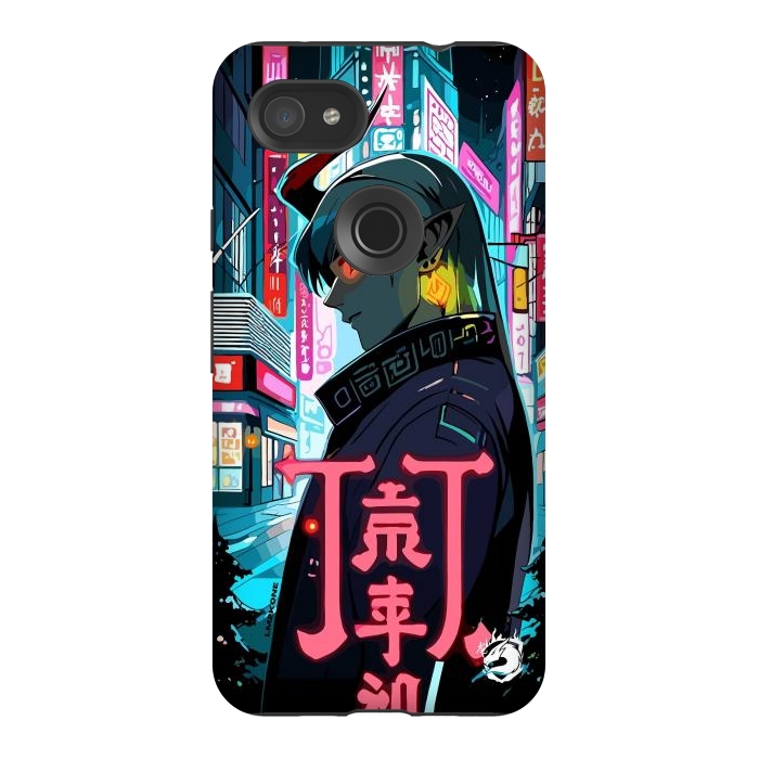 Pixel 3AXL StrongFit Cyberpunk Oni Neon by LM2Kone