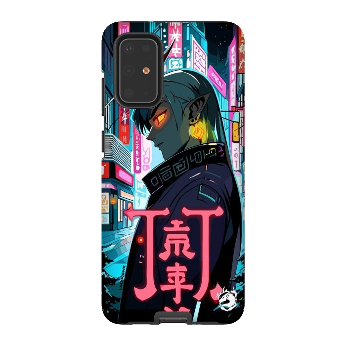 Galaxy S20 Plus StrongFit Cyberpunk Oni Neon by LM2Kone