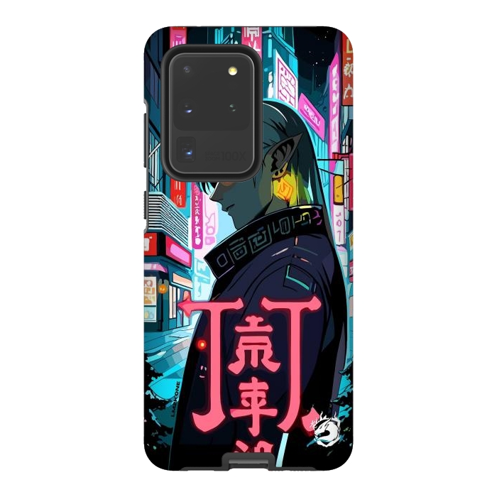 Galaxy S20 Ultra StrongFit Cyberpunk Oni Neon by LM2Kone