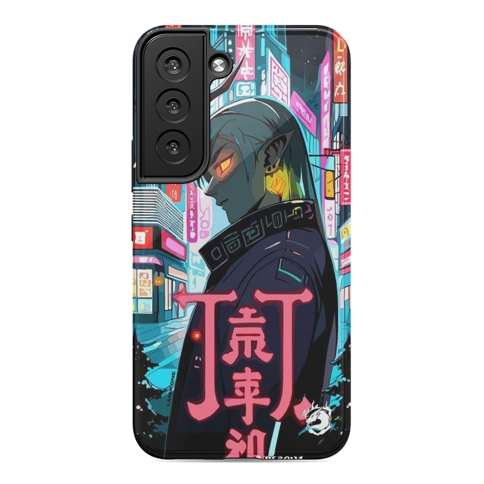 Galaxy S22 StrongFit Cyberpunk Oni Neon by LM2Kone