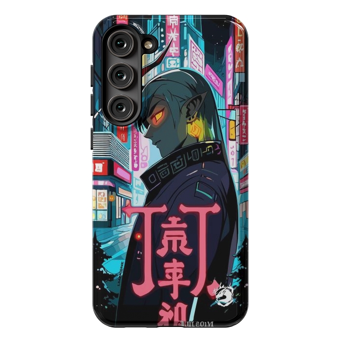 Galaxy S23 Plus StrongFit Cyberpunk Oni Neon by LM2Kone