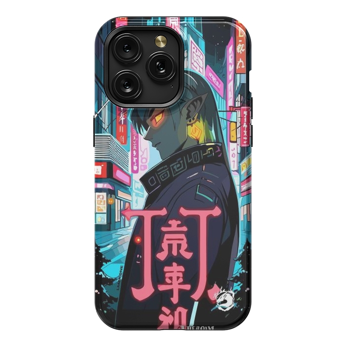 iPhone 15 Pro Max StrongFit Cyberpunk Oni Neon by LM2Kone